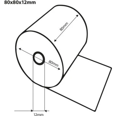 Afbeelding van 20 x Thermische Kassarol 80/80/12 80x80x12 55gr/m