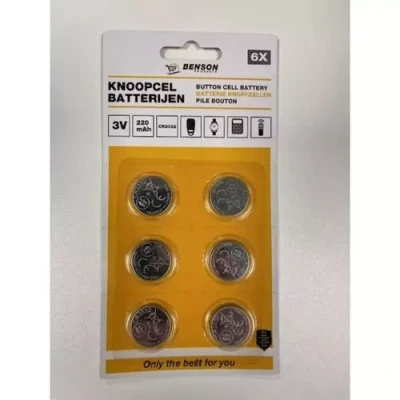 Afbeelding van Benson Batterij knoopcel 3V CR2032 lithium 6 dlg