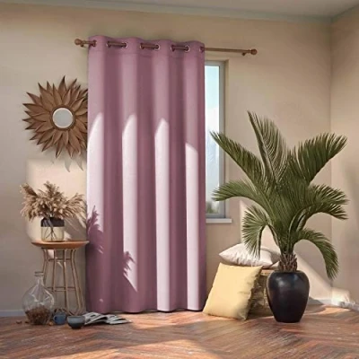 Afbeelding van AmeliaHome Blackout gordijn 140 x 245 cm roze 1 st. Oogjes Oogje Verduisteringsgordijn Ondoorzichtig raamdecoratie Decoratief