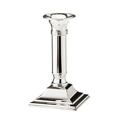 Afbeelding van EDZARD kandelaar Lincoln (H 15 cm) edel verzilverd voor tafeldecoratie, decoratie windlicht, staafkaarsen, lange kaarsen in zilver, decoratie, aanslagvrij