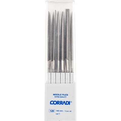 Afbeelding van PFERD 12320143 CORRADI naaldvijlenset Zwitserse kap 1 in kunststof box Lengte 140 mm stuk(s)