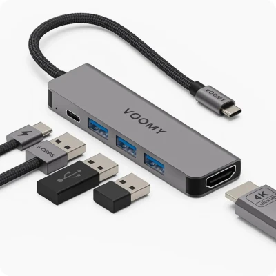 Afbeelding van Voomy USB C Hub 4K HDMI 100W A 3.0 Docking Station Splitter Geschikt voor Macbook Pro / Air Windows Universeel