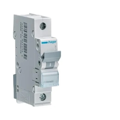 Afbeelding van Hager installatieautomaat 1p 6ka b karakteristiek 63a 1 module mbn163e