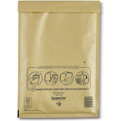 Afbeelding van Mail Lite luchtkussenenveloppen, goud, F/3, 220 x 330 mm, doos van 50 stuks enveloppen