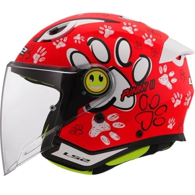 Afbeelding van LS2 Helm Funny II Paws OF622 rood maat S