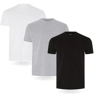 Afbeelding van FM London Heren T shirt, Zwart/Grijs/Wit (3 Pack), XL