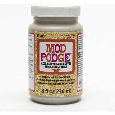 Afbeelding van Mod Podge Mega Glitter Decoupage lijm, sealer en vernis in één Goud 236ml