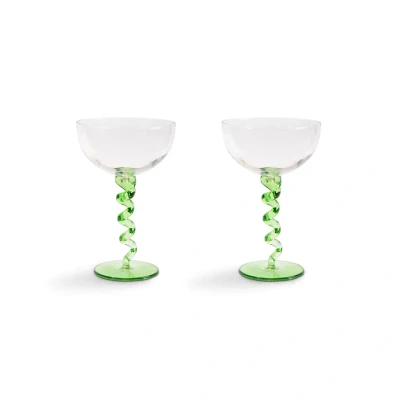 Afbeelding van &amp;Klevering Spiral coupe 30 cl set van 2 Lichtgroen