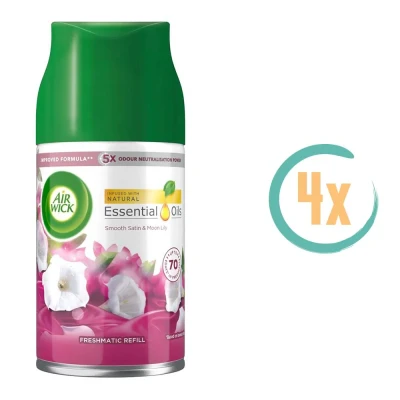 Afbeelding van Air Wick Freshmatic Navullingen Smooth Satin &amp; Moon Lily 4 x 250 ml Voordeelverpakking