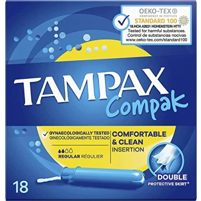Afbeelding van Tampax Compak Regular Tampons 18 stuks