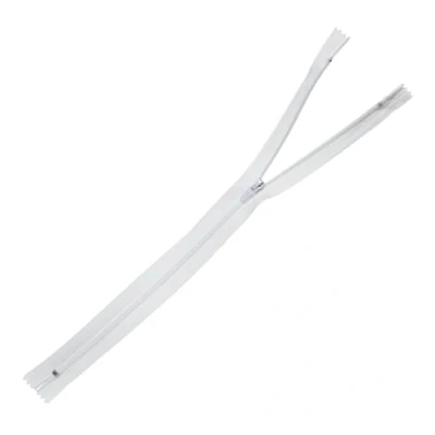 Afbeelding van Trimz 18cm ( 7&quot;) Wit one Way end Stop Zip met 4mm Tanden 1 Stuks, Polyester, 18 cm