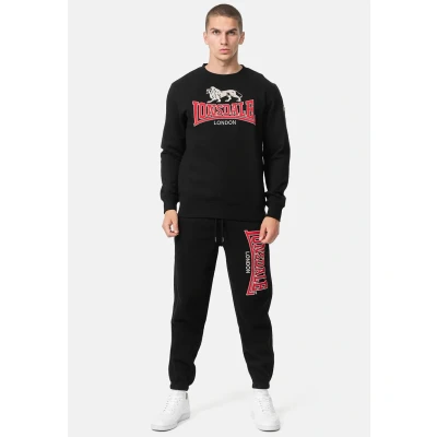 Afbeelding van Lonsdale Rundhals Normale Passform Lawins Sweater, Heren, Maat: XL, Black red grey