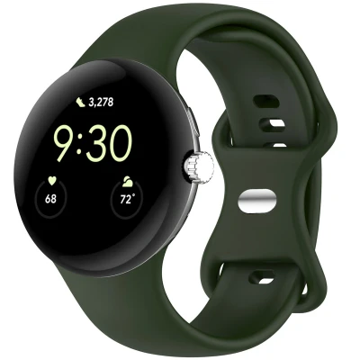 Afbeelding van Siliconen bandje voor de Google Pixel Watch / 2 Maat S Donkergroen iMoshion En TPU (zacht)