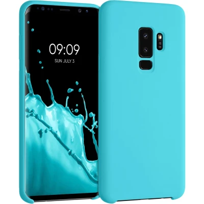 Afbeelding van kwmobile telefoonhoesje geschikt voor Samsung Galaxy S9 Plus Hoesje met siliconen coating Smartphone case in zeeblauw