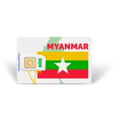 Afbeelding van Simkaart Myanmar 3GB Data Prepaid Met Snel 4G/5G Internet En Bellen Op Reis In Azië Airport Telecom