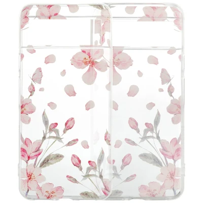 Afbeelding van Google Pixel 8 Hoesje Siliconen en TPU (zacht) iMoshion Softcase/Backcover Blossom Watercolor Telefoonhoesje