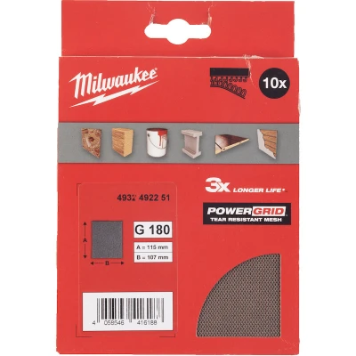 Afbeelding van Milwaukee Accessoires Schuurpapier PG Mesh 115x107 HL G180 10 stuks 4932492251