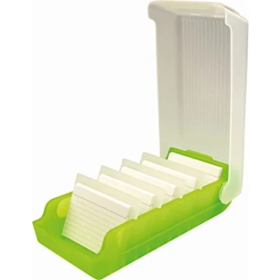 Afbeelding van helit H6901159 indexkaarten box &quot;the beebox&quot; DIN A7 dwars, groen, leerdoos en opbergdoos