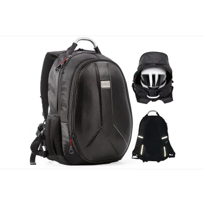 Afbeelding van Motor rugzak, Motorfiets Motorhelm Rugtas, Waterdicht, Grote capaciteit, Vergrootbaar 35/45L, Hardshell, USB, Laptop, Helm tas, Antidiefstal zak, Reflecterend