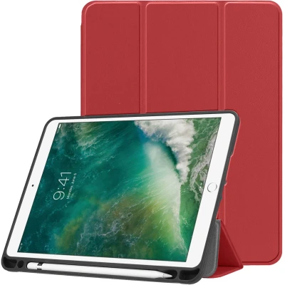 Afbeelding van Apple iPad Air 2 Hoes: iMoshion Trifold Bookcase Rood Kunstleder Tablet Hoezen