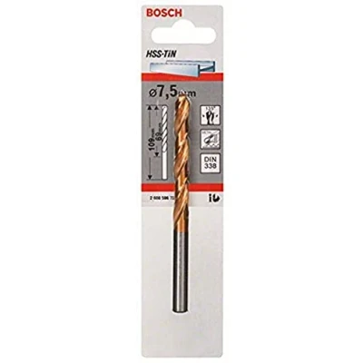 Afbeelding van Bosch Accessoires Metaalboren HSS TiN, DIN 338 7,5 x 69 109 mm 1st 2608596726