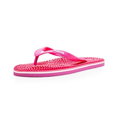 Afbeelding van Revs Lights Reflexologie massageslippers voor heren en dames, Fel roze 39EU