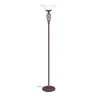 Afbeelding van Trio leuchten LED Vloerlamp E27 Fitting 2 lichts Rond Roestkleur Aluminium