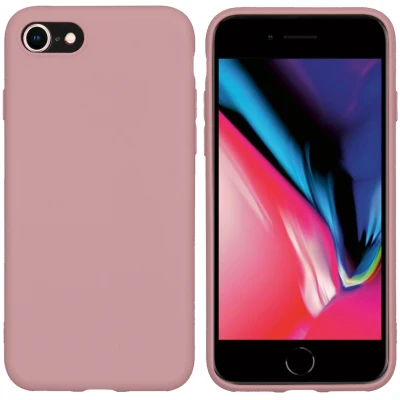 Afbeelding van Apple iPhone SE (2022) Hoesje Siliconen en TPU (zacht) iMoshion Softcase/Backcover Lichtroze Telefoonhoesje