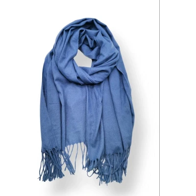 Afbeelding van Lange warme dames winter sjaal Milou effen jeansblauw
