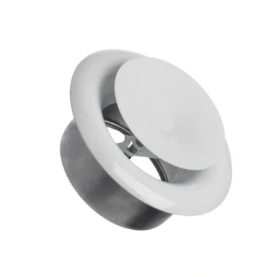 Afbeelding van Ø 100mm Ventilatieventiel Verstelbare Schijfklep Rond Stalen Ventilatierooster, Luchttoevoer Diffusor, Annemostaat Witte