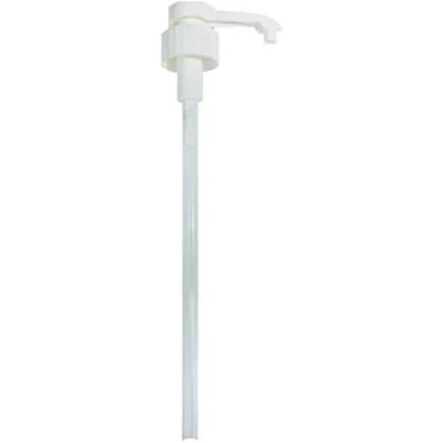 Afbeelding van Gunky Monkey 5L pompdispenser voor 5 liter container. 38 mm Twist Lock Ltr pompdispenser. 4 ml dosis handdesinfectiemiddel, antibacteriële zeep, shampoo. Pelikaanpomp met lange buis. Wit