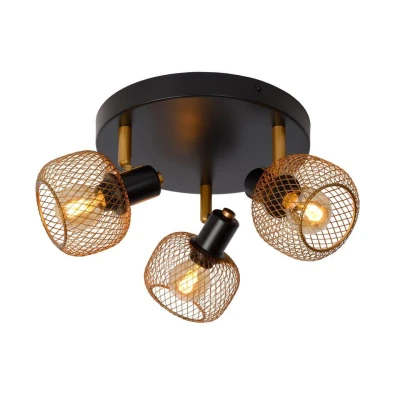 Afbeelding van Lucide MAREN Plafondspot Ø 37 cm 3xE14 Mat Goud / Messing