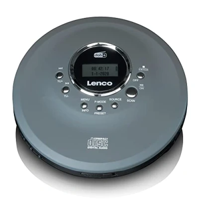Afbeelding van Lenco CD 400GY Discman met DAB+ FM radio, oplaadbare batterij Anthracite