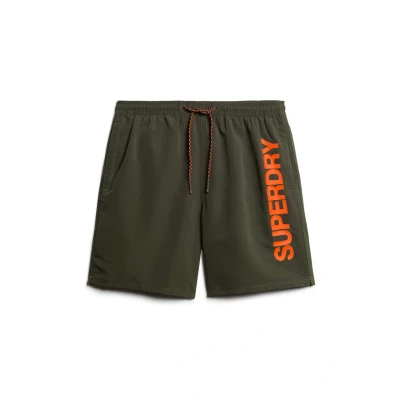 Afbeelding van Superdry Graphic Zwemshorts, Heren, Maat: XL, Army khaki