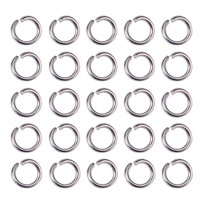 Afbeelding van PandaHall 100 stuks roestvrij stalen open springringen, 6 mm, rond, 1 mm dik, metaal, ongesoldeerde ringconnectoren voor het maken van sieraden