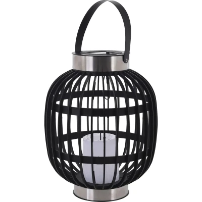 Afbeelding van Progarden Led Solar Lantaarn Kaars Zwart 23 x 30 cm