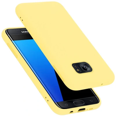 Afbeelding van Cadorabo Hoesje geschikt voor Samsung Galaxy S7 EDGE in LIQUID GEEL Beschermhoes gemaakt van flexibel TPU silicone Case Cover