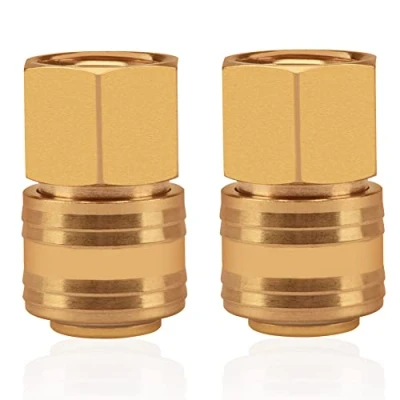 Afbeelding van 2 delige persluchtkoppeling vrouwelijke connector 1/2 &quot;binnendraad messing binnendraad inch koppelingsconnector koppelingsbus slangconnector klepfitting schroefdraadconnector