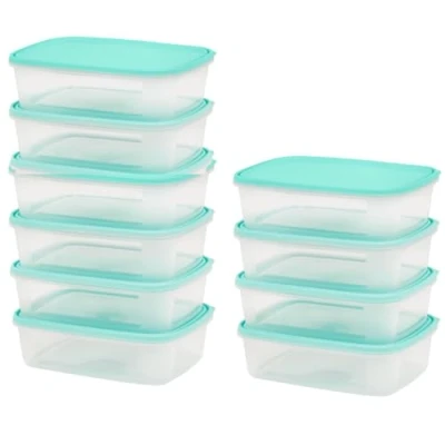 Afbeelding van Checkmart [10 Packs] Snap On Luchtdichte containers met Deksels 1000ml (1 Liter) Voedselopslag, Maaltijdbereiding Lekvrij Magnetron Vriezer Vaatwasmachinebestendig Herbruikbaar