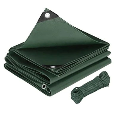 Afbeelding van Laneetal Dekzeil, 280 g/m², 3 x 5 m, van PE, zonder terugwinnende materialen, waterdicht en versterkt beschermend zeil voor tuinmeubelen, zwembad, auto, trampoline, met 20 m touw bevestiging