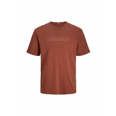 Afbeelding van Jack &amp; Jones Jorfrederiksberg SS CREW NECK NOOS Tshirt print, Heren, Maat: Small, Brown