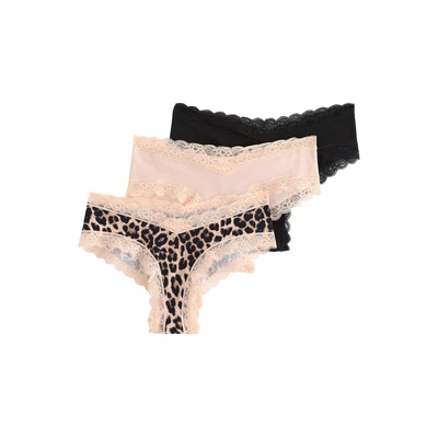 Afbeelding van Lindex LOW MATERNITY 3PACK Slip, Dames, Maat: 52/54, Light brown