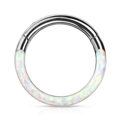 Afbeelding van Piercing high quality opal front clicker 1.2x10