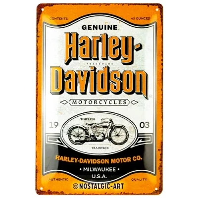Afbeelding van Wandbord Harley Davidson Genuine Motorcycles