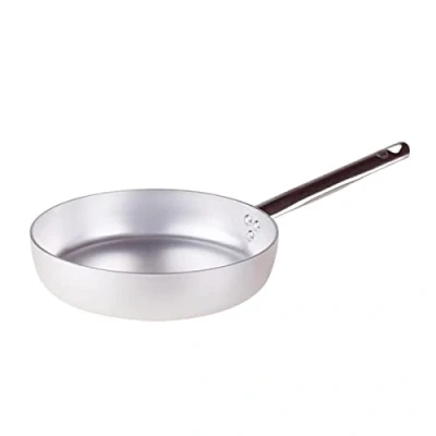 Afbeelding van Pannen lammer braadpan van aluminium glad, buisvormige greep roestvrij staal, zilver, 28 cm