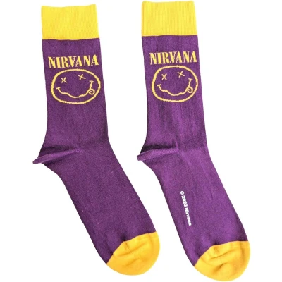 Afbeelding van Nirvana Yellow Happy Face Sokken EU 40 45 Paars