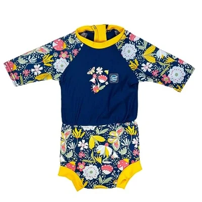 Afbeelding van Splash About Happy Nappy Sunsuit met herbruikbare zwemluier Garden Delight 3 8 Maanden