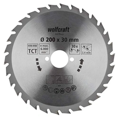 Afbeelding van Wolfcraft 6379000 Hardmetaal cirkelzaagblad 200 x 30 mm Aantal tanden: 1 stuk(s)