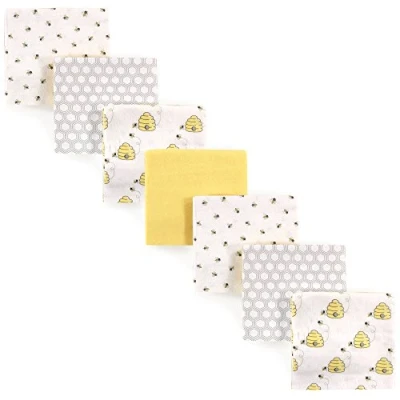 Afbeelding van Hudson Baby Unisex Katoen Flanel Ontvangen Dekens, 7 Pack, Bij, One Size
