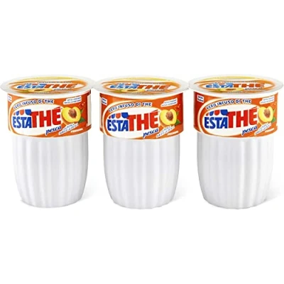 Afbeelding van 18x Ferrero ijsthee perzik The&#039; Pesca blik 20 ml Estate thee met stro